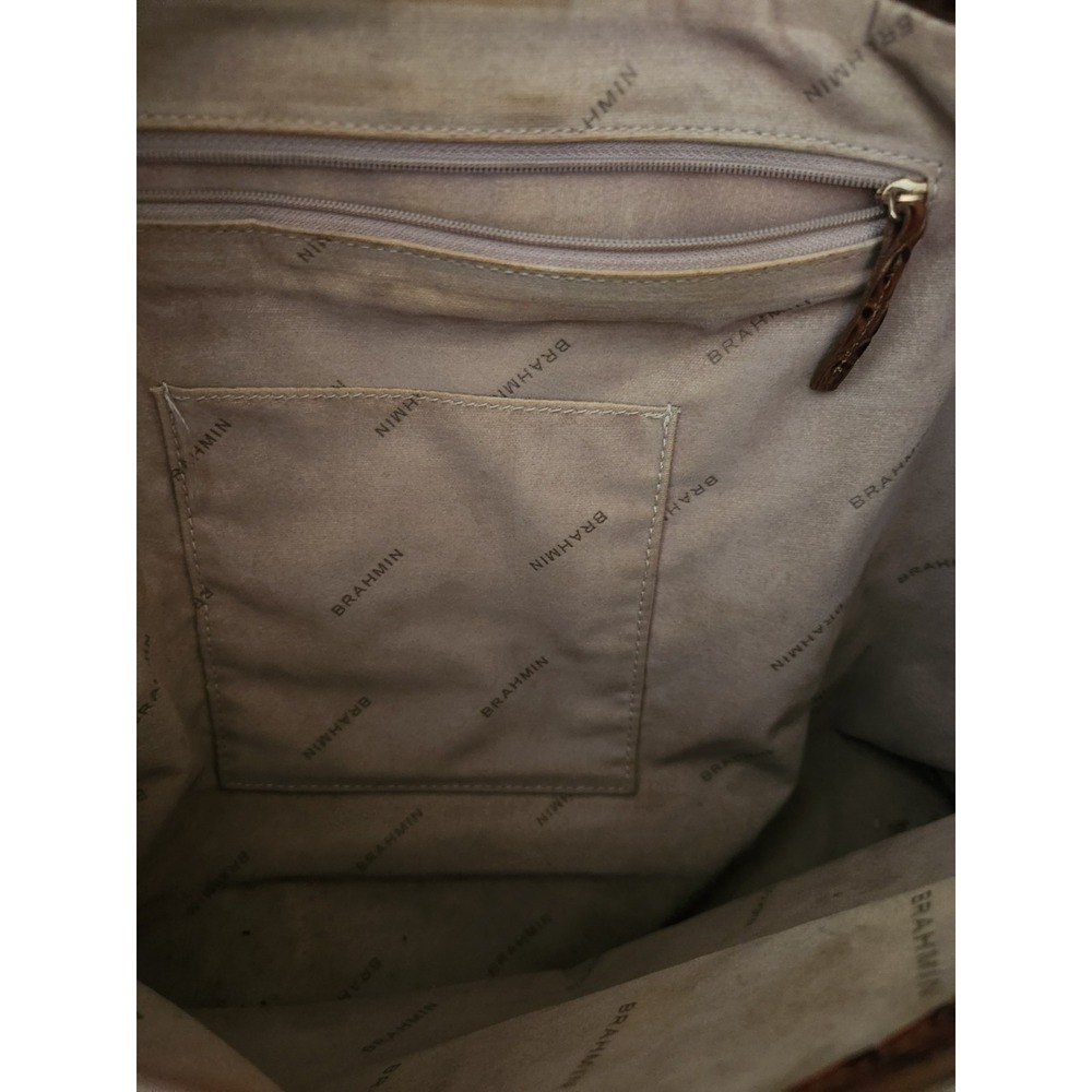 Pecan Brahmin Finley Carryall leather satchel bag Large See Description - Picture 8 of 10